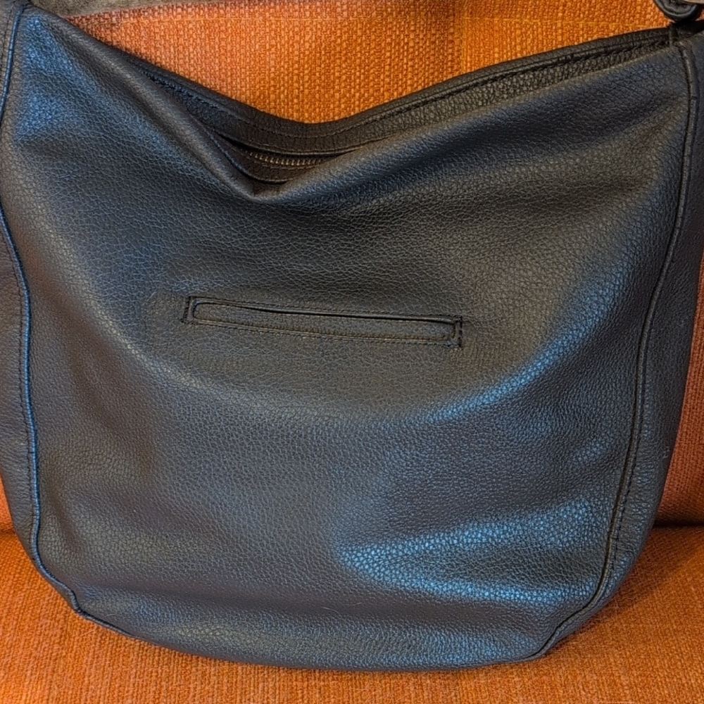 Dark Gray Leather Shoulder Bag Jewell By Thirty-One